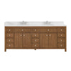 Custom image for Toasted Walnut with Brushed Nickel Trim / White Quartz / No Mirror