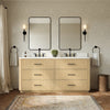 Custom image for Scandinavian Oak with Matte Black Trim / White Quartz / No Mirror