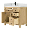Custom image for Scandinavian Oak with Matte Black Trim / Giotto Quartz / No Mirror
