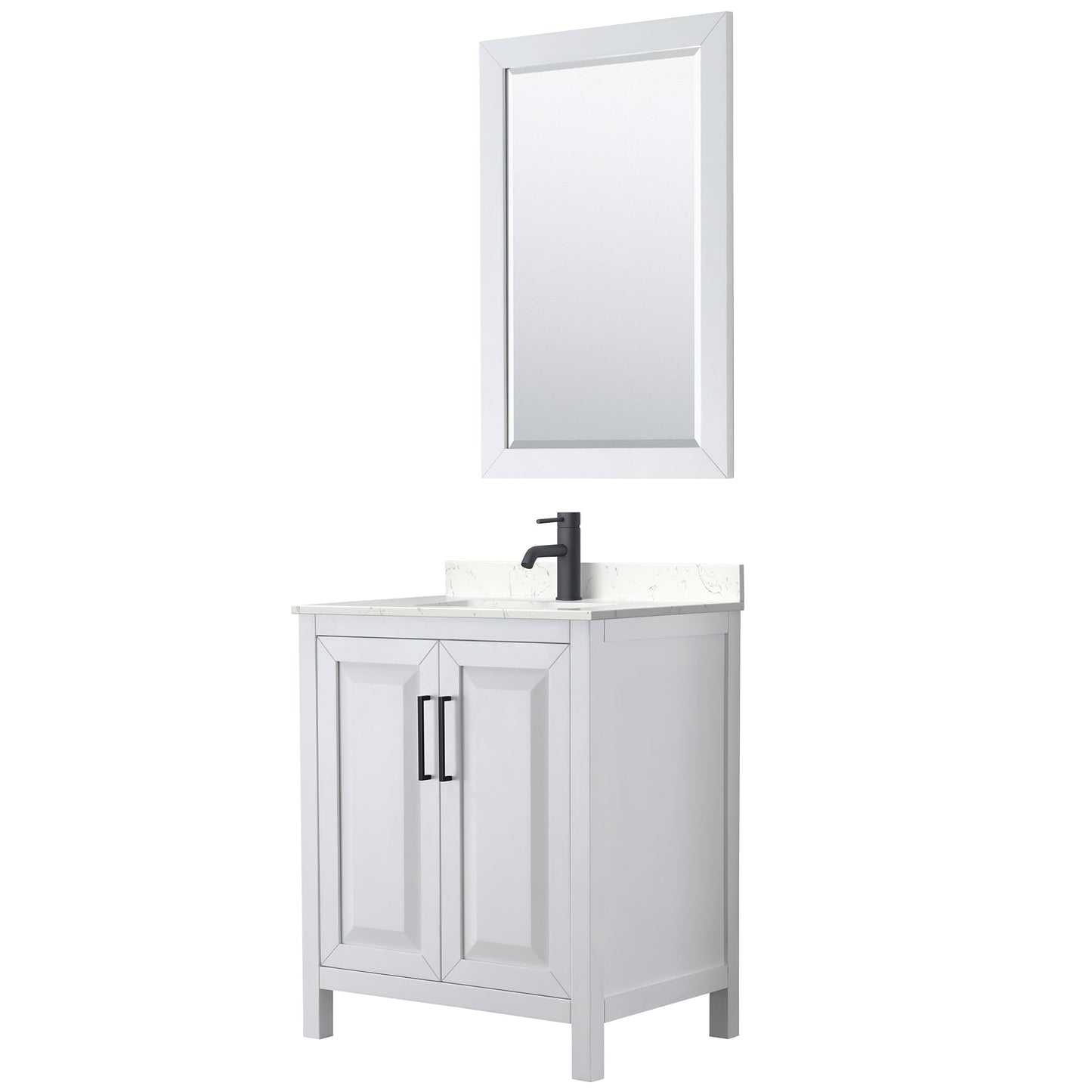 Daria Bathroom Vanity with Countertop 30 inch Single Sink Single hole Faucet Setup