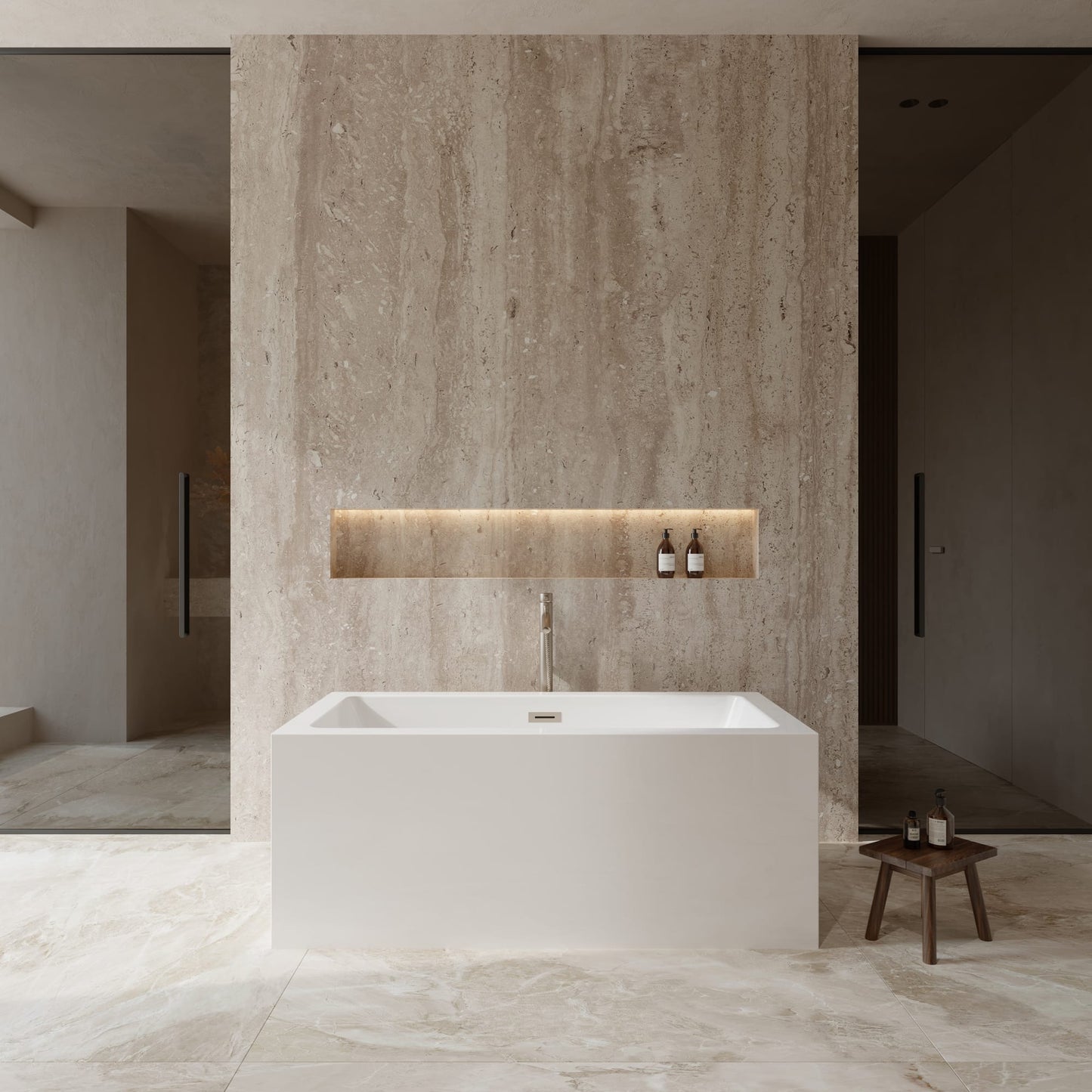 Melody Freestanding Acrylic Bathtub With Faucet 60 inch