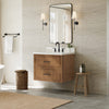 Custom image for Toasted Walnut with Matte Black Trim / White Quartz / No Mirror