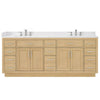 Custom image for Rift Oak with Brushed Nickel Trim / White Cultured Marble / No Mirror