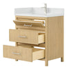 Custom image for Scandinavian Oak with Brushed Nickel Trim / White Quartz / No Mirror