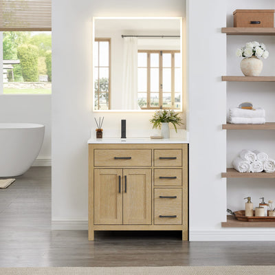 Beckett Bathroom Vanity with Countertop 36 inch Single Sink Single hole Faucet Setup