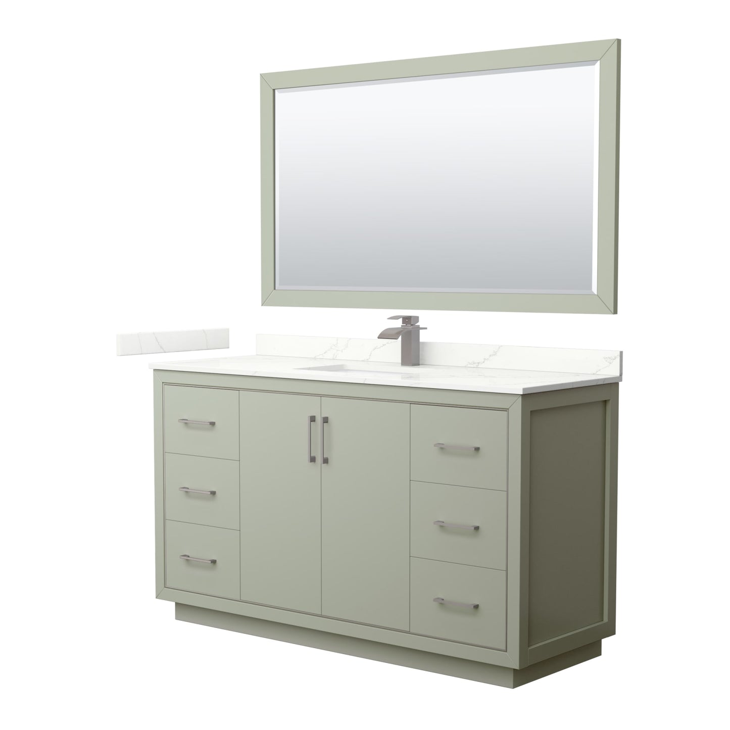 Icon Bathroom Vanity with Countertop 60 inch Single Sink Single hole Faucet Setup