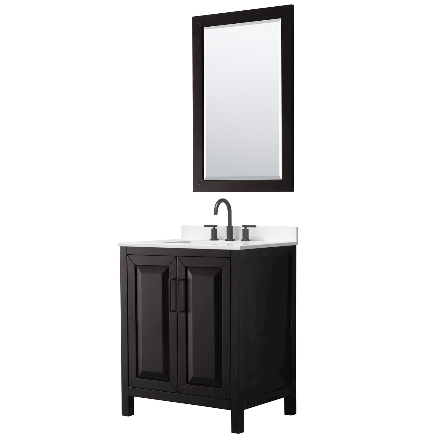 Daria Bathroom Vanity with Countertop 30 inch Single Sink 3-hole Faucet Setup