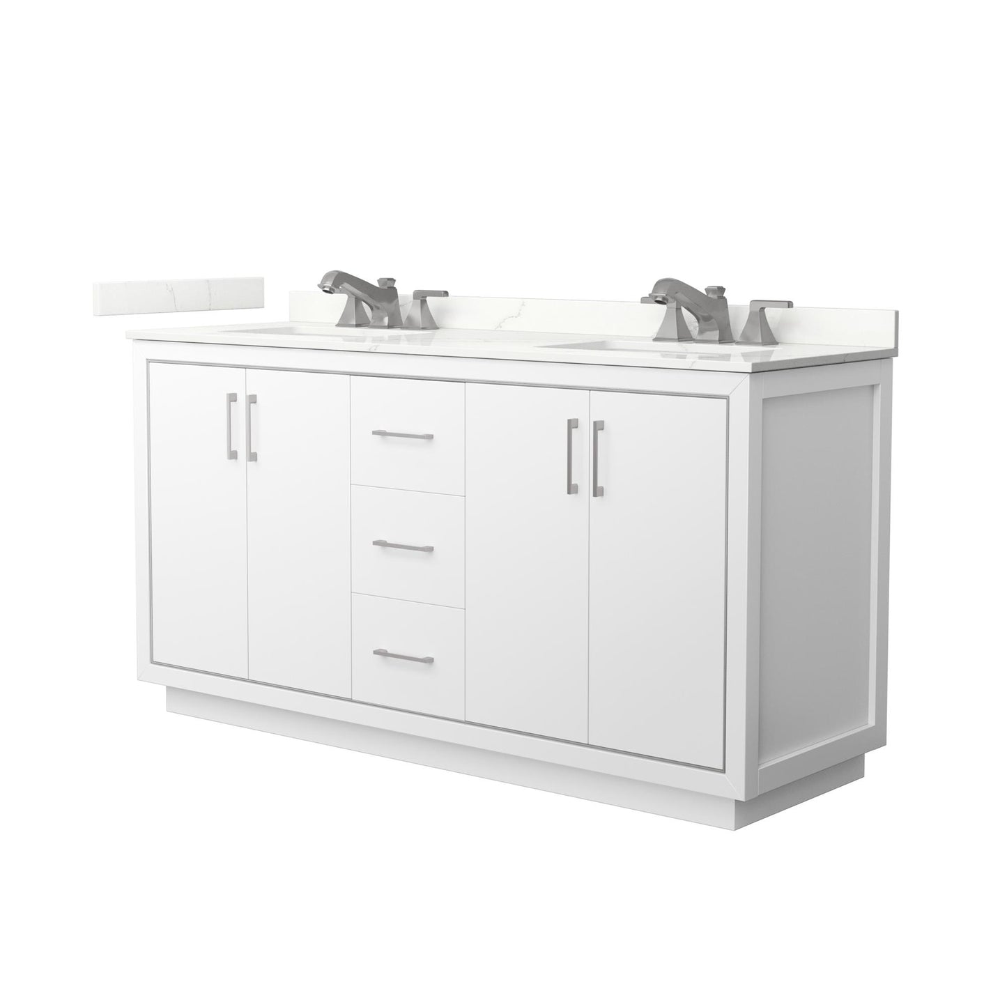 Icon Bathroom Vanity with Countertop 66 inch Double Sink 3-hole Faucet Setup