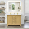 Custom image for Honey Oak with Brushed Gold Trim / White Cultured Marble / No Mirror