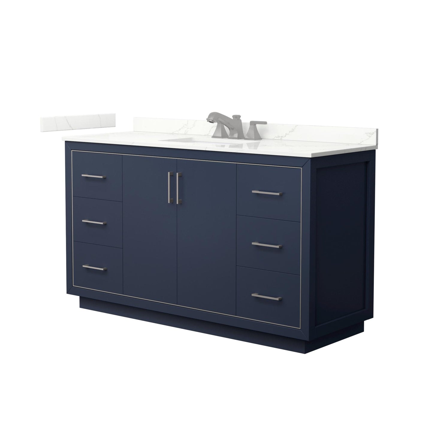 Icon Bathroom Vanity with Countertop 60 inch Single Sink 3-hole Faucet Setup