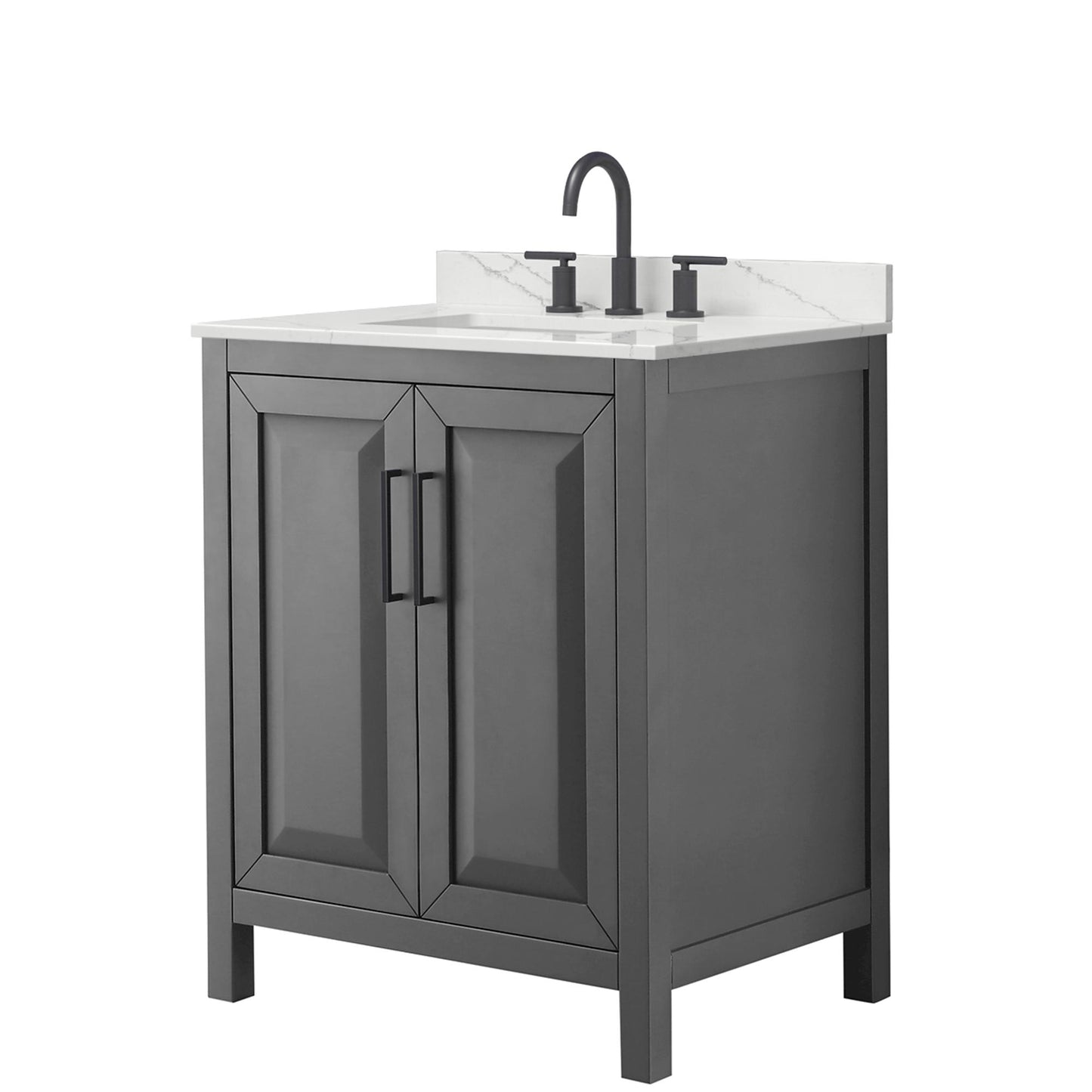 Daria Bathroom Vanity with Countertop 30 inch Single Sink 3-hole Faucet Setup