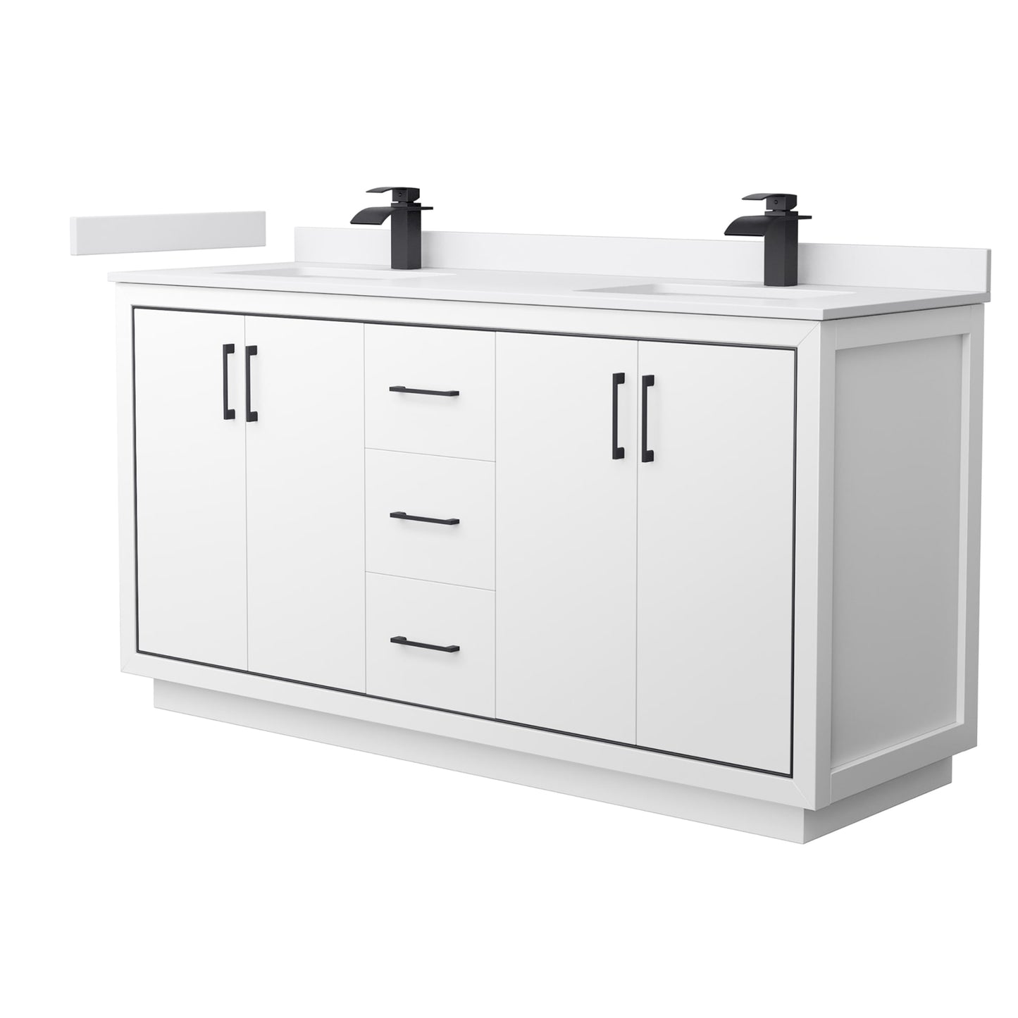 Icon Bathroom Vanity with Countertop 66 inch Double Sink Single hole Faucet Setup