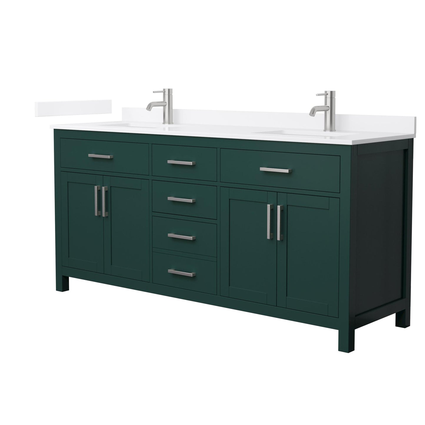 Beckett Bathroom Vanity with Countertop 72 inch Double Sink Single hole Faucet Setup