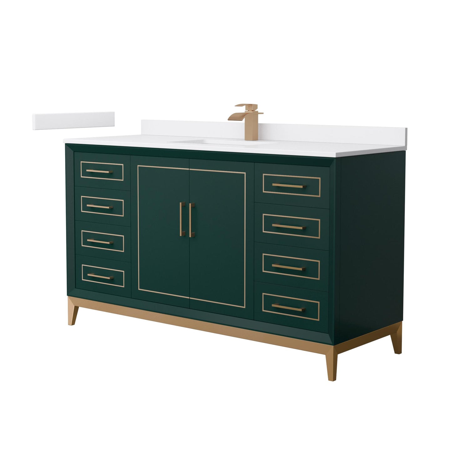 Marlena Bathroom Vanity with Countertop 60 inch Single Sink Single hole Faucet Setup