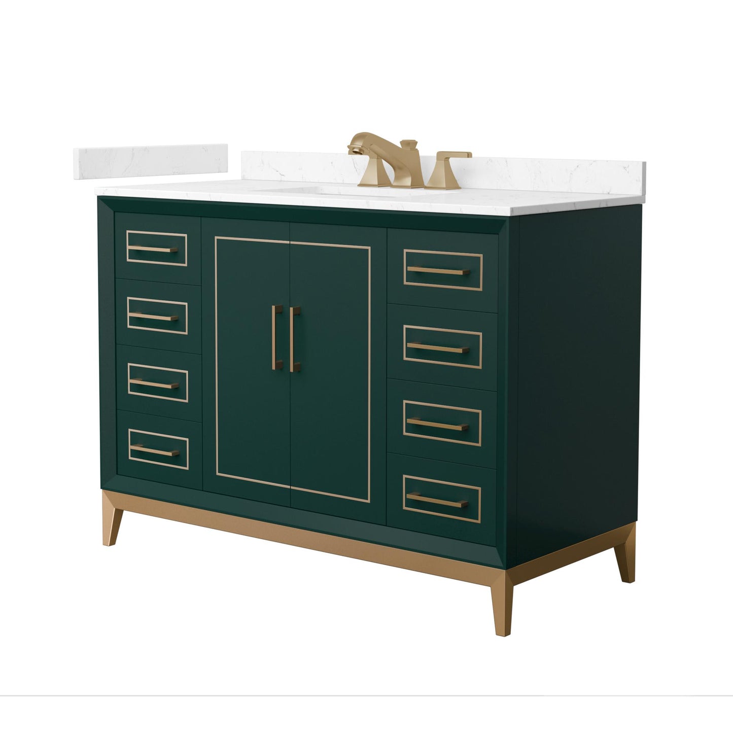 Marlena Bathroom Vanity with Countertop 48 inch Single Sink 3-hole Faucet Setup
