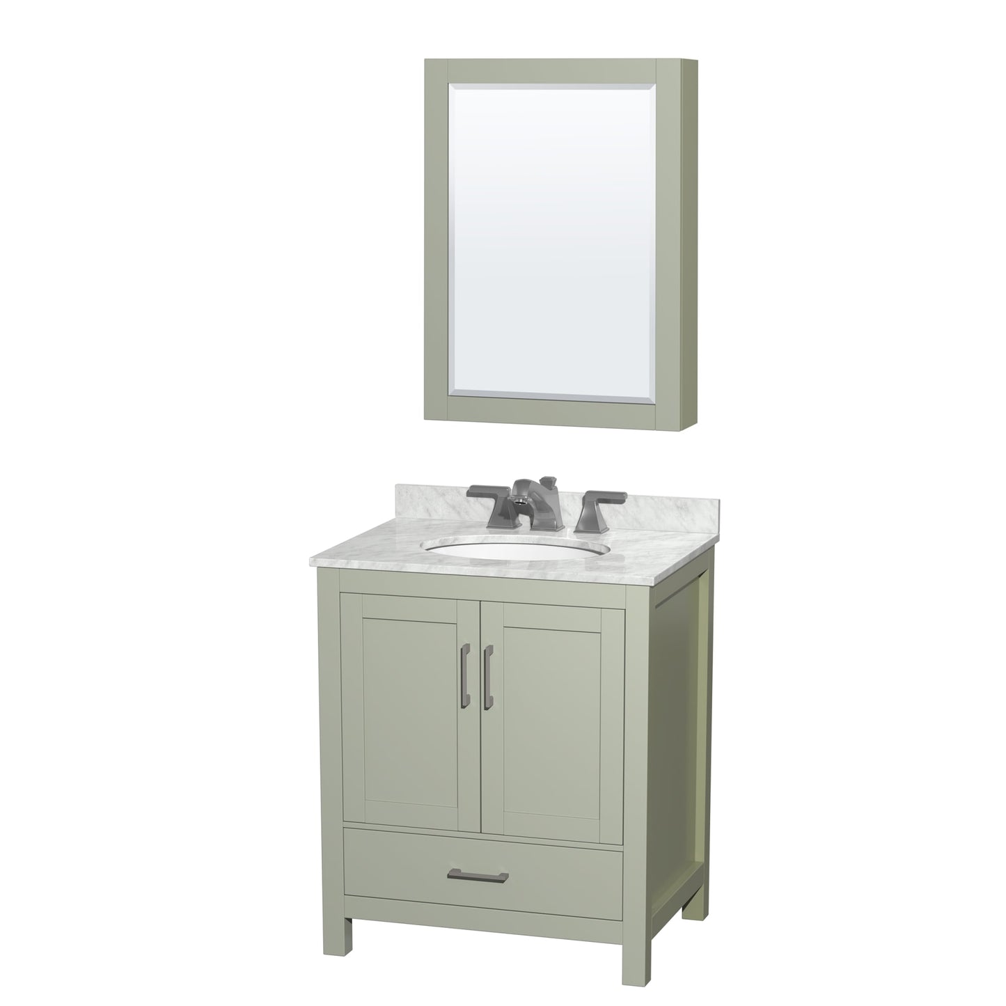 Sheffield Bathroom Vanity with Countertop 30 inch Single Sink 3-hole Faucet Setup