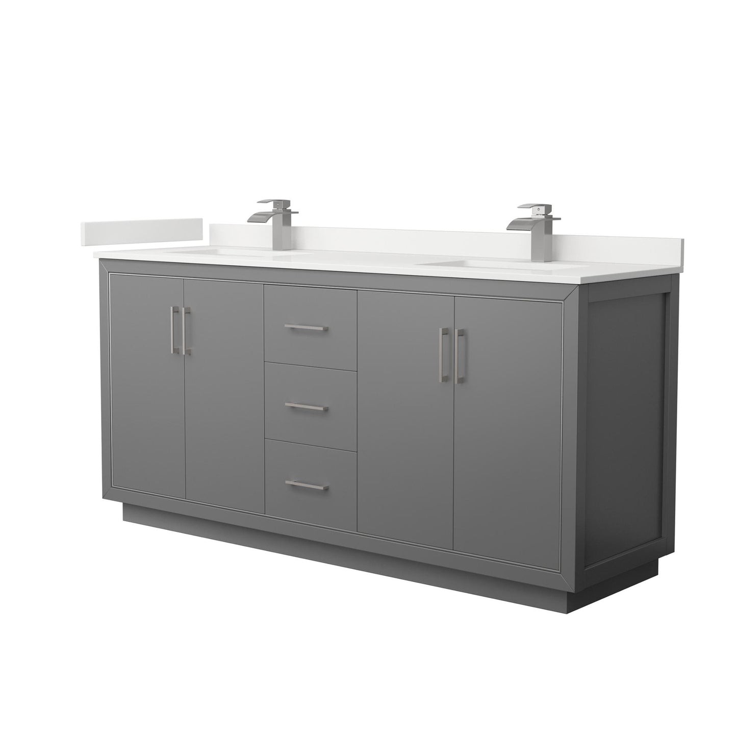 Icon Bathroom Vanity with Countertop 72 inch Double Sink Single hole Faucet Setup