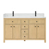 Custom image for Scandinavian Oak with Matte Black Trim / White Quartz / No Mirror