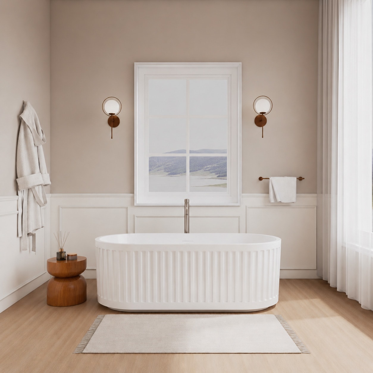 Carmela Freestanding Acrylic Bathtub No Faucet 67 inch