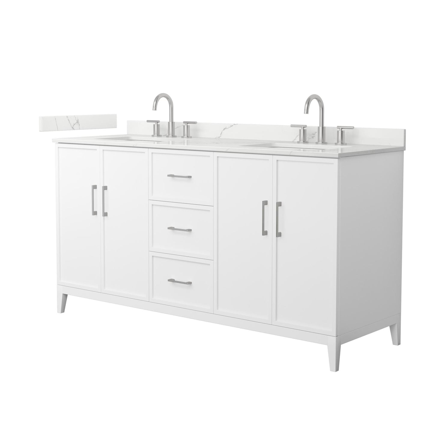 Elan Bathroom Vanity with Countertop 66 inch Double Sink 3-hole Faucet Setup