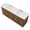 Custom image for Dark Oak with Brushed Gold Trim / White Quartz / No Mirror