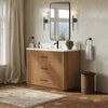 Custom image for Toasted Walnut with Matte Black Trim / White Quartz / No Mirror