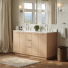 Custom image for Light Straw with Brushed Nickel Trim / White Cultured Marble / No Mirror