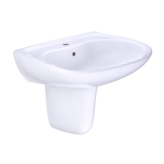 Toto Prominence Oval Wall-Mount Bathroom Sink With Cefiontect And Shroud For Single Hole Faucets