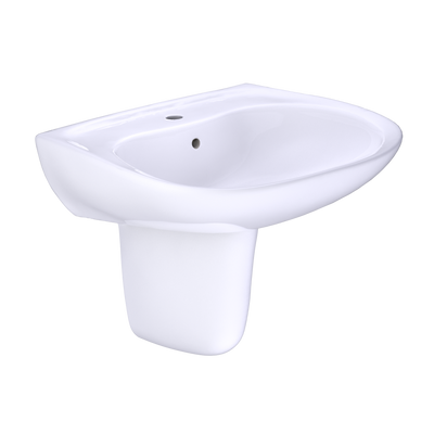 Prominence Oval Wall-Mount Bathroom Sink With Cefiontect And Shroud For Single Hole Faucets