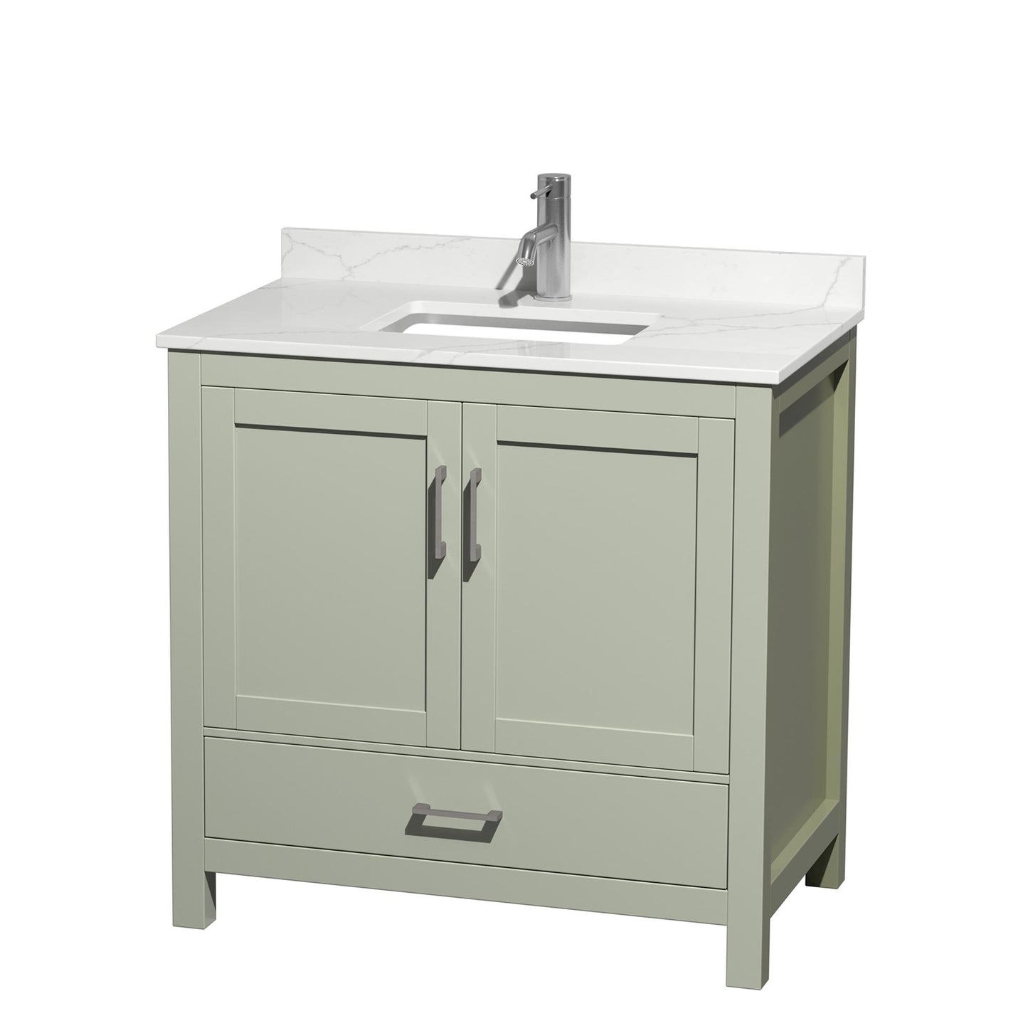 Sheffield Bathroom Vanity with Countertop 36 inch Single Sink Single hole Faucet Setup