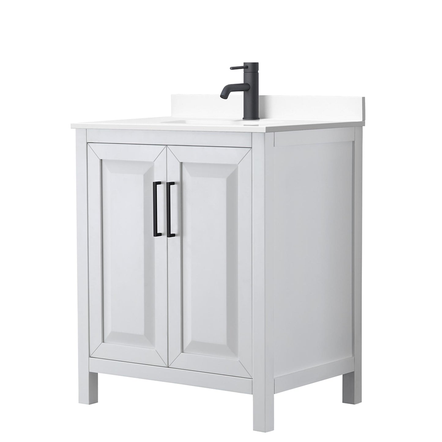 Daria Bathroom Vanity with Countertop 30 inch Single Sink Single hole Faucet Setup