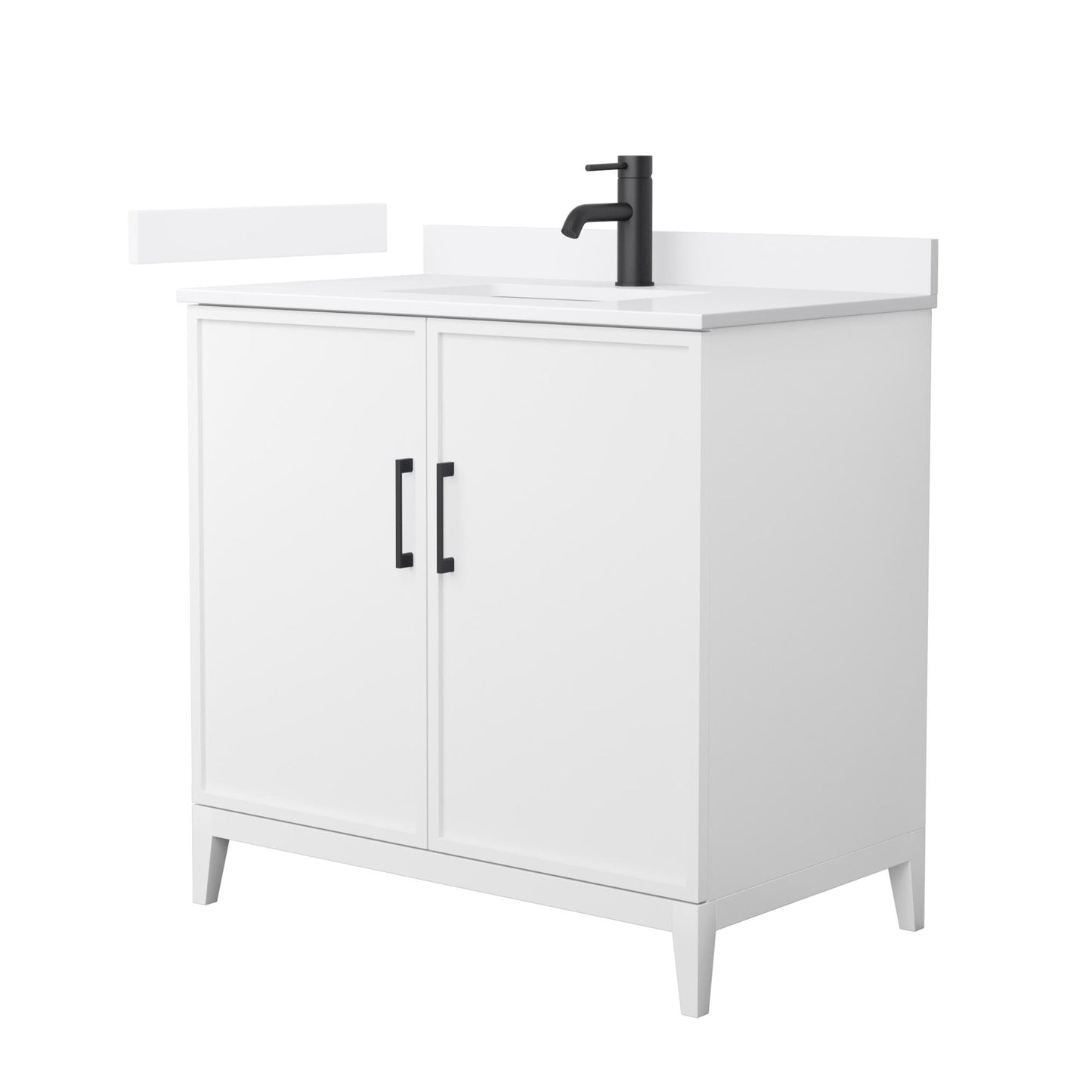 Elan Bathroom Vanity with Countertop 36 inch Single Sink Single hole Faucet Setup
