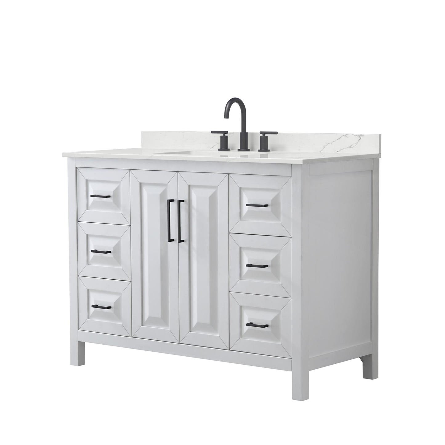 Daria Bathroom Vanity with Countertop 48 inch Single Sink 3-hole Faucet Setup
