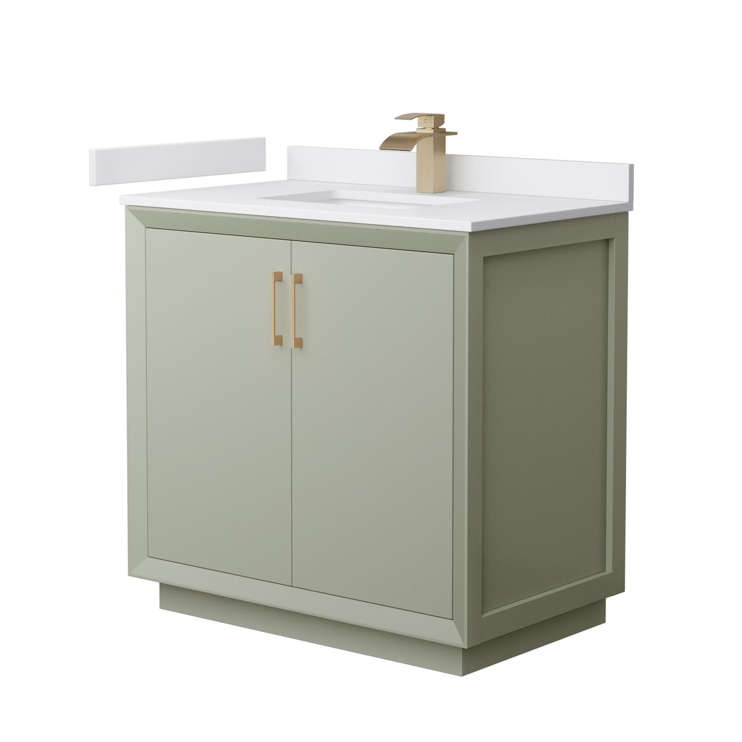Strada Bathroom Vanity with Countertop 36 inch Single Sink Single hole Faucet Setup