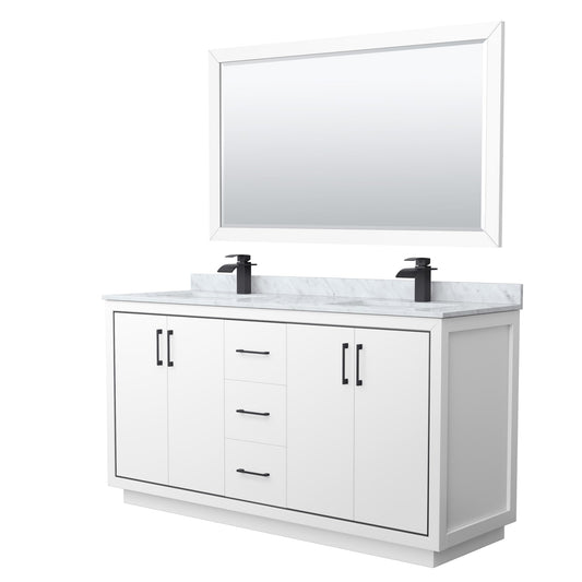 Icon Bathroom Vanity with Countertop 66 inch Double Sink Single hole Faucet Setup
