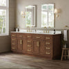 Custom image for Dark Oak with Brushed Gold Trim / Carrara Cultured Marble / No Mirror