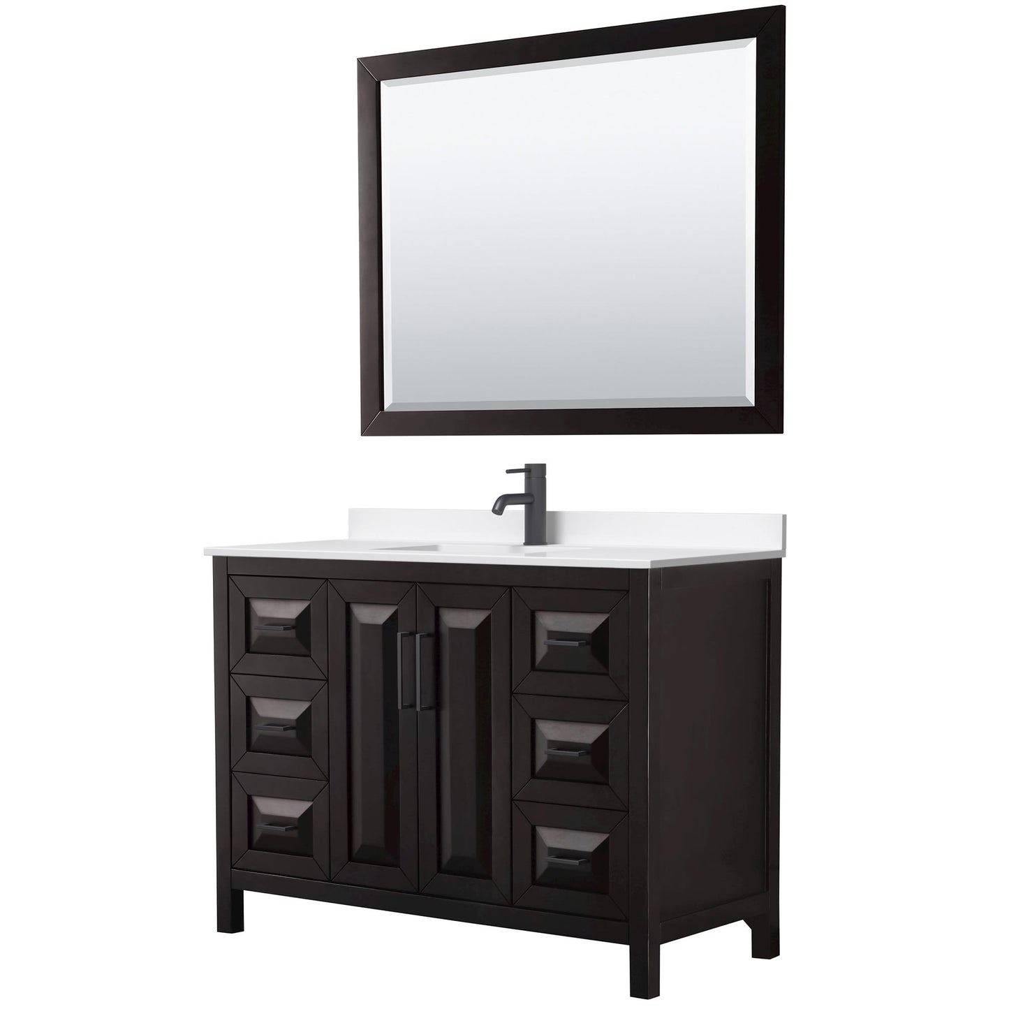 Daria Bathroom Vanity with Countertop 48 inch Single Sink Single hole Faucet Setup