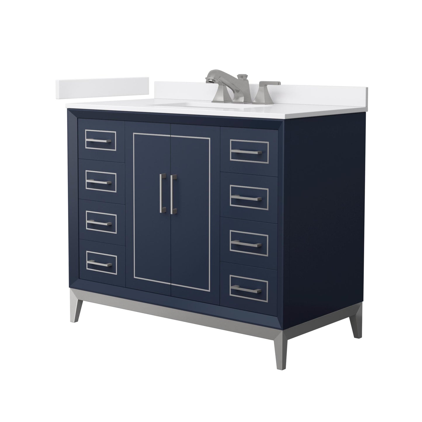 Marlena Bathroom Vanity with Countertop 42 inch Single Sink 3-hole Faucet Setup