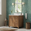 Custom image for Toasted Walnut with Brushed Nickel Trim / White Quartz / No Mirror