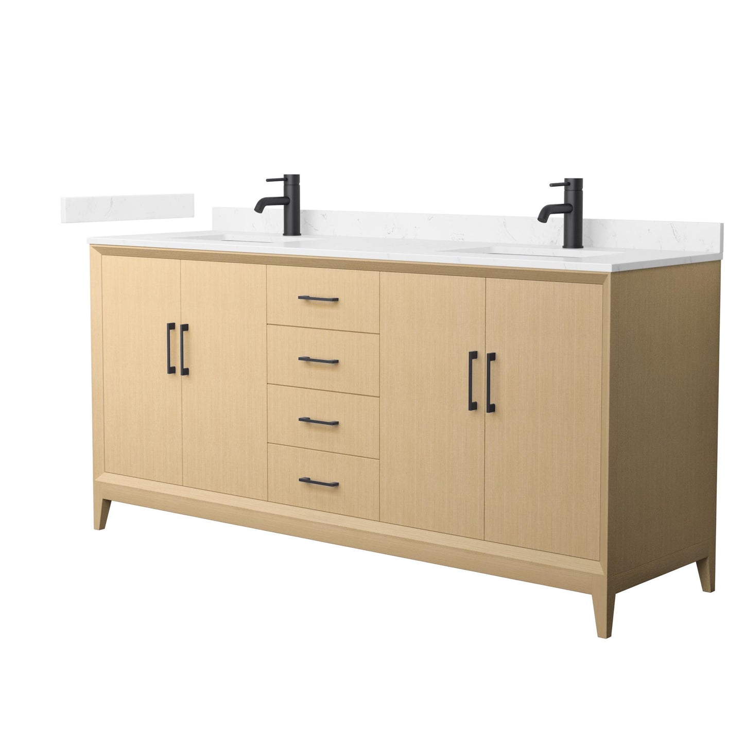 Janna Bathroom Vanity with Countertop 72 inch Double Sink Single hole Faucet Setup
