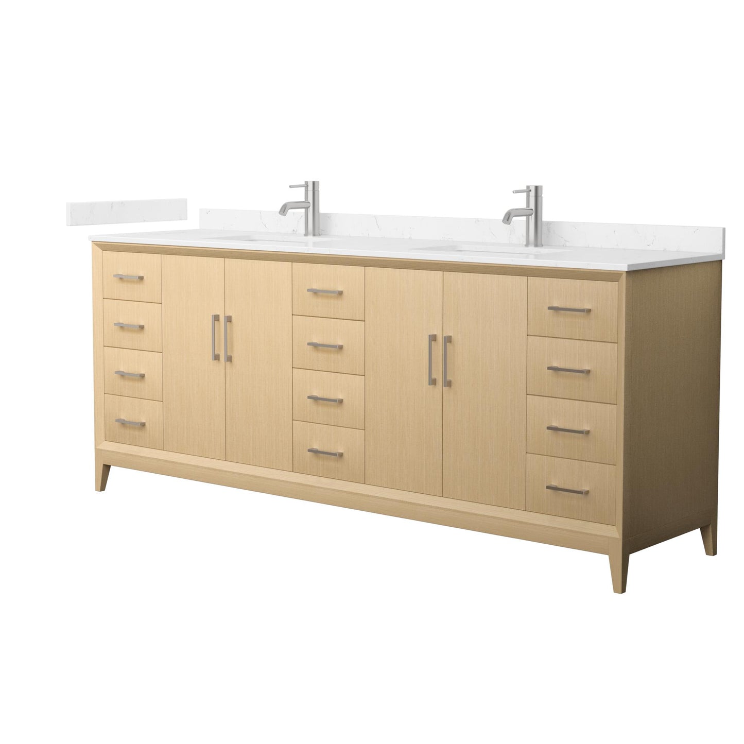 Janna Bathroom Vanity with Countertop 84 inch Double Sink Single hole Faucet Setup