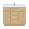Custom image for Rift Oak with Brushed Nickel Trim / White Cultured Marble / No Mirror