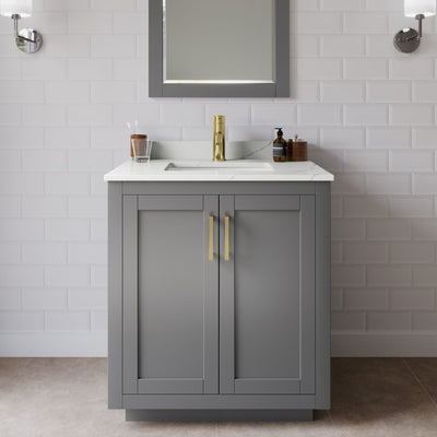 Miranda Bathroom Vanity with Countertop 30 inch Single Sink Single hole Faucet Setup