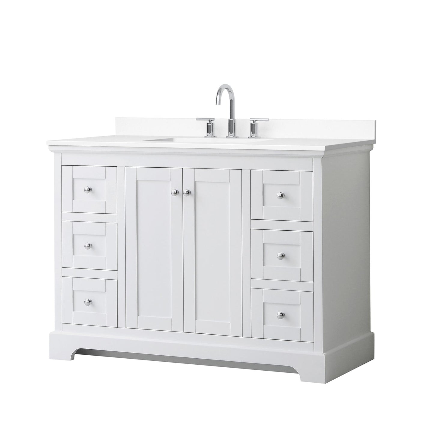 Avery Bathroom Vanity with Countertop 48 inch Single Sink 3-hole Faucet Setup