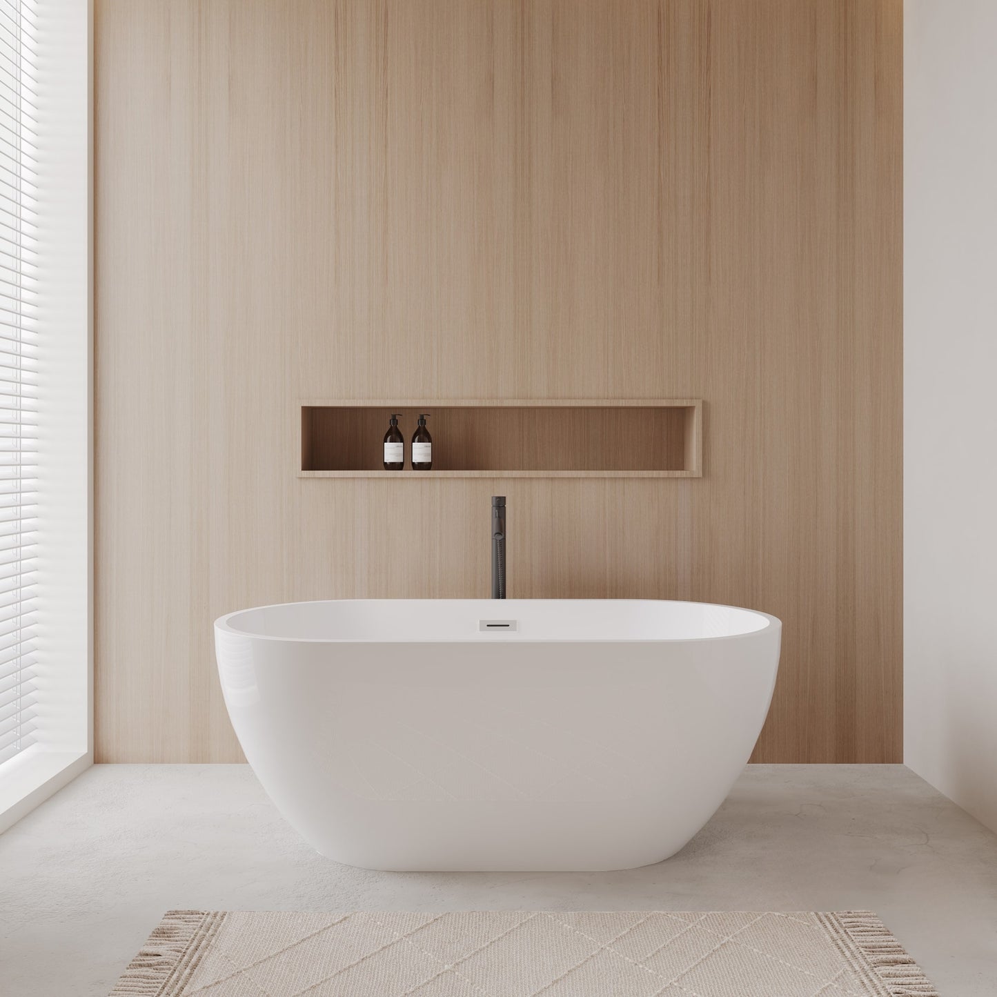 Brooklyn Freestanding Acrylic Bathtub With Faucet 60 inch