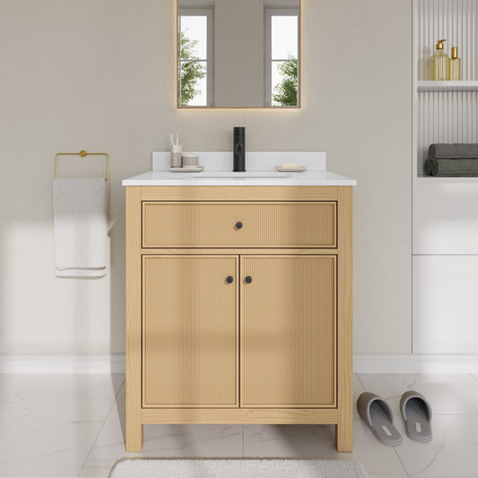 Pendry Bathroom Vanity with Countertop 30 inch Single Sink Single hole Faucet Setup