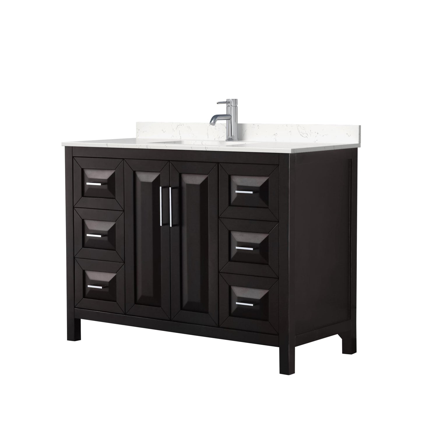 Daria Bathroom Vanity with Countertop 48 inch Single Sink Single hole Faucet Setup