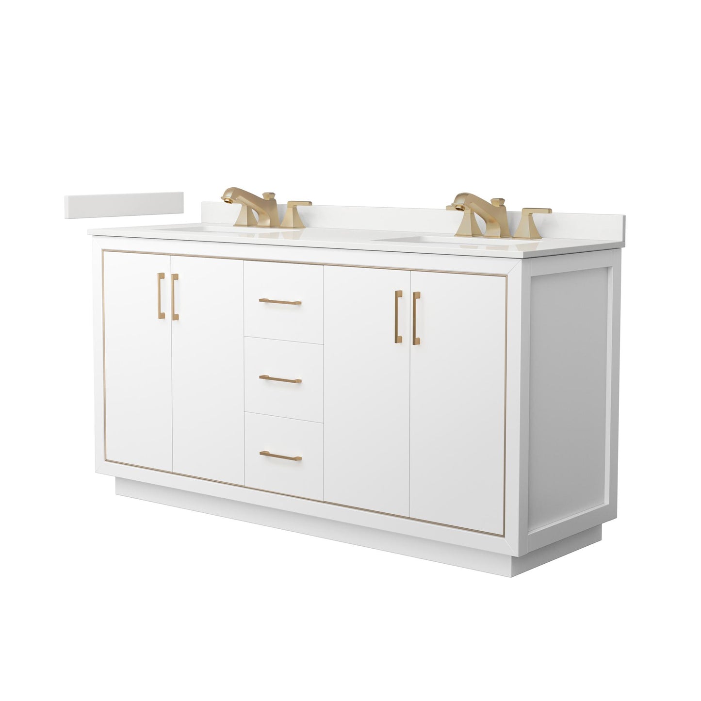 Icon Bathroom Vanity with Countertop 66 inch Double Sink 3-hole Faucet Setup