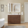 Custom image for Dark Walnut with Brushed Nickel Trim / Carrara Cultured Marble / No Mirror