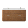 Custom image for Toasted Walnut with Brushed Nickel Trim / White Quartz / No Mirror